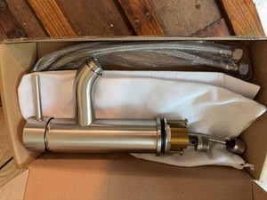 Brushed Nickel Single Hole Bathroom Vessel Sink Faucet w Hoses