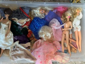 Vintage Fashion Dolls with Clothing Mixed Barbie-Style Toy Lot