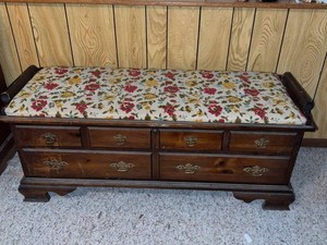 Lane Cedar Love Chest Upholstered Bench Storage Chest Colonial Style