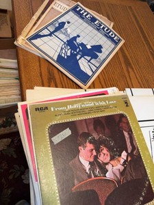 Vintage Sheet Music, Etude Magazines & ClassicalPop LP Record Lot