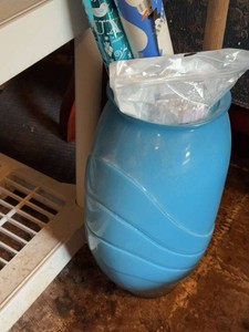 Unmarked Blue Art Glass Style Spiral Decorative Vase