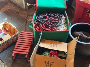Box Lot of Assorted Christmas Halloween Holiday Decorations Decor