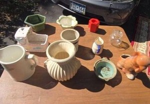 Lot of Assorted Vintage Ceramic Planters Vases Pitchers & Decor