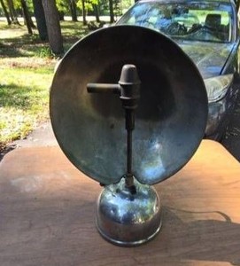Vintage English Paraffin Radiant Heater Reflector Lamp Model 1069XA