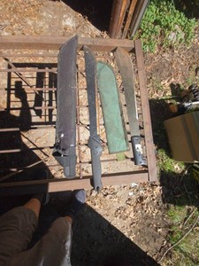 Lot of Assorted Machetes & Brush Knives With Mixed Sheaths