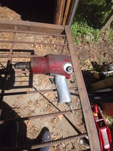 Vintage Pneumatic 12in Drive Impact Wrench Air Tool Red Gray