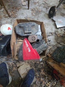 Vintage Enduro 175 Motorcycle Parts Lot w 2 Helmets See Photos