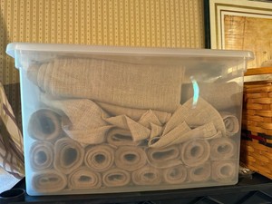 Lot of Assorted Natural Burlap Fabric Rolls