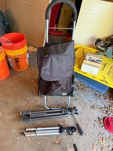 Folding Shopping Trolley Cart & 2 Camera Tripods Mixed Lot Aluminum