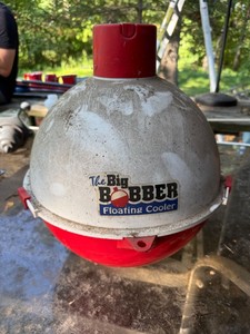 The Big Bobber Floating Cooler Red White Insulated Beverage Cooler