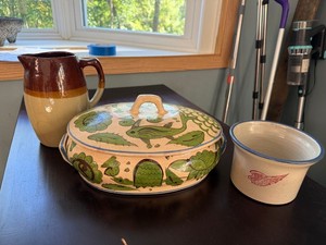 Vintage Stoneware Pottery Lot Red Wing Crock Mexico Casserole