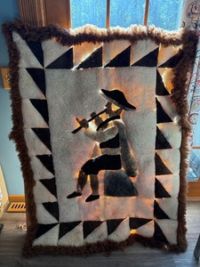 Vintage Southwestern Alpaca Figural Wall HangingRug