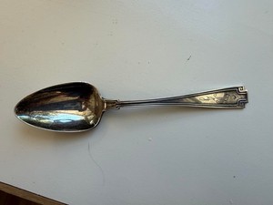 Tiffany & Co Sterling Silver Monogrammed Serving Spoon Greek Key