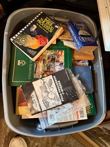Box Lot of Assorted Vintage Cookbooks Novels & Reference Books