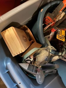 Mystery Box Lot of Assorted Household Decor, Hand Tools & Lamp Parts