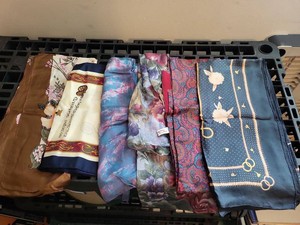 Vintage Womens Fashion Scarves Mixed Floral Paisley Satin Lot