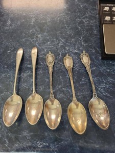 Sterling Silver Spoons Souvenir & Monogram Mixed Patterns