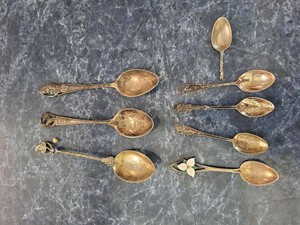 Vintage Sterling Silver Souvenir Spoon Lot Wawa Canada Black Hills