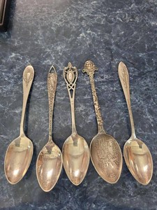 Vintage Sterling Silver Souvenir Spoons Niagara Seattle Scenic Lot