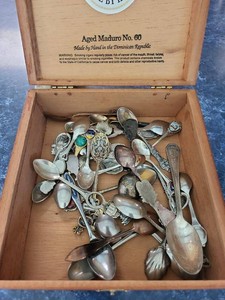 Silver Plated Souvenir Mini Spoon Assortment Enamel Travel Collectibles