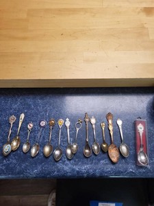 Silver-Plated Souvenir Spoon Collection Travel & State Mini Spoons