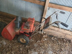 Lot of Vintage Toro 421 Snowblower, Air Compressor, and EarthWay Spreader
