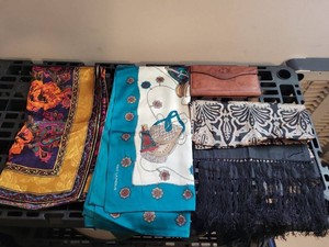 Vintage Designer Scarves & Leather Wallet Mixed Accessory Lot