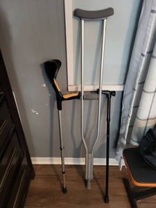 Lot of Assorted Mobility Aids Cane Crutches Forearm Crutch