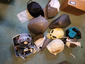 Lot of Homemade Foam Costume Helmets Masks Props Cosplay Armor