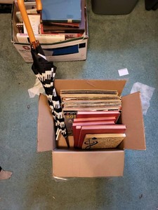 Music Media Lot LP Records Scribner Music Library Books CDs Umbrella