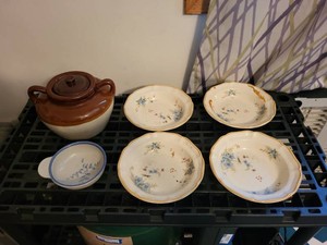 Mixed Ceramic Bowl Lot Mikasa Day Dreams Smith China Covered Crock