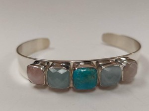 Jay King Mine Finds Multi-Stone Cuff Bracelet w Box & Pouch