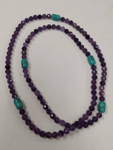 Jay King Amethyst Turquoise Beaded Necklace w HSN Box Pouch