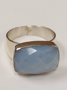 Jay King DTR 925 Blue Stone Statement Ring Approx Size 10.25