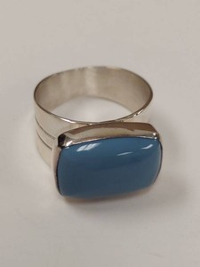 Jay King Sterling Silver Blue Stone Statement Ring w HSN Box Size 10