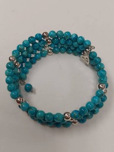 Jay King Mine Finds Turquoise Bead Wrap Bracelet Heart Charm Boxed