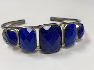 Jay King Lapis Lazuli Sterling Silver 5 Stone Cuff Bracelet 925