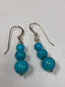 Jay King Mine Finds Turquoise Bead Dangle Earrings Sterling Silver
