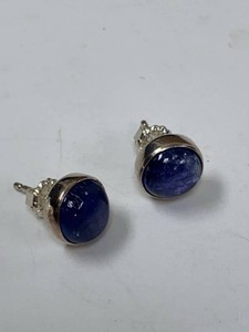 Jaye King Sterling Silver Lapis Lazuli Oval Stud Earrings w Box