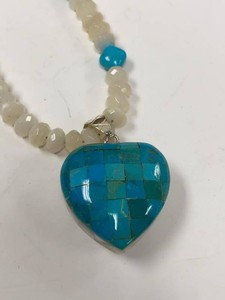 Jay King Reversible Heart Pendant Bead Necklace w HSN Box Pouch