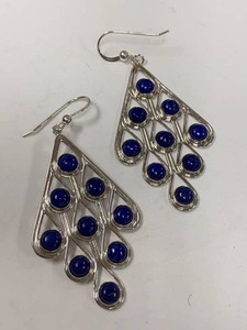 Jay King Sterling Silver Lapis Chandelier Earrings w Box Pouch