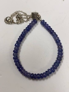 Jay King Blue Gemstone Bead Bracelet Sterling 925 Clasp w Pouch
