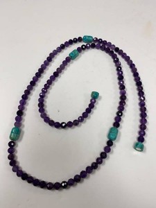Jay King Amethyst Turquoise Bead Necklace Magnetic Clasp w Box