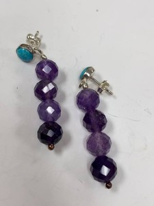 Jay King Mine Finds Turquoise Amethyst Bead Dangle Post Earrings