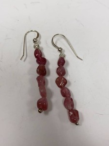 Jay King Mine Finds Pink Gemstone Nugget Dangle Earrings Sterling