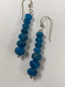 Jay King Mine Finds Sterling Silver Blue Bead Drop Earrings w Box