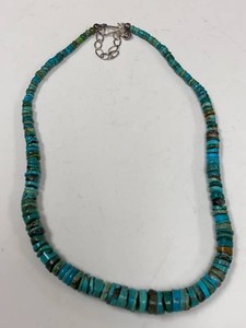 Jay King Mine Finds Turquoise Heishi Bead Necklace Sterling Clasp