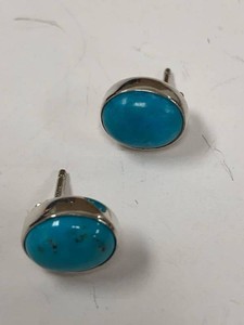 Jay King Mine Finds Turquoise Sterling Silver Stud Earrings Boxed