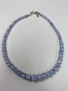 Jay King Mine Finds Blue Lace Agate Bead Necklace w HSN Box Pouch