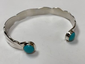 Jay King Sterling Silver Turquoise Open Cuff Bracelet w Box Pouch